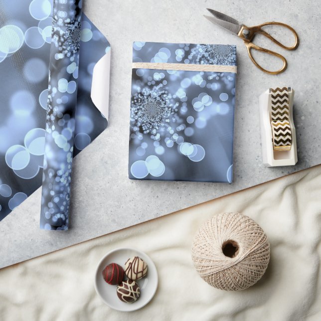 Weihnachten Silvery Blue Snowflake Geschenkpapier (Kunsthandwerk)
