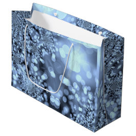 Weihnachten Silvery Blue Snowflake Große Geschenktüte