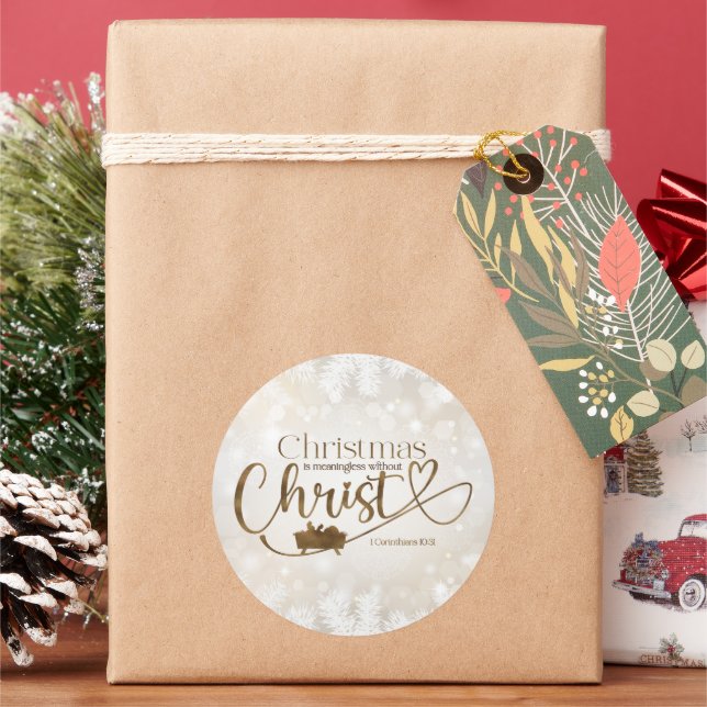 WEIHNACHTEN SIND OHNE CHRISTEN BEDEUTEND RUNDER AUFKLEBER (Feiertag)
