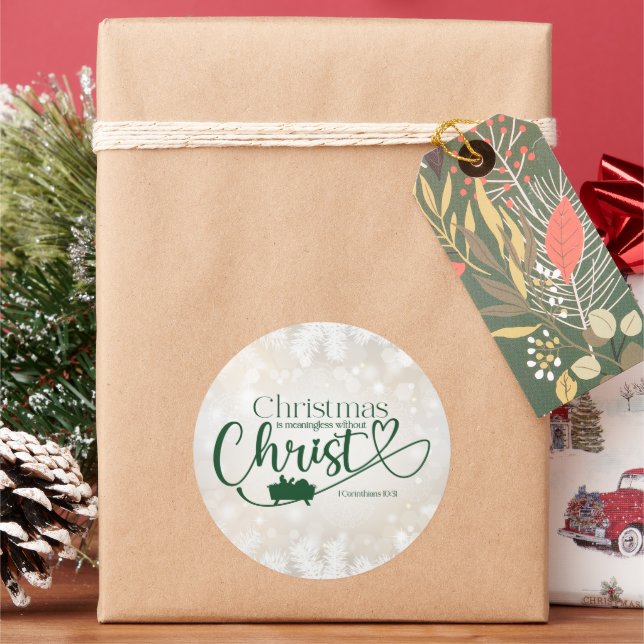 WEIHNACHTEN SIND OHNE CHRISTEN BEDEUTEND RUNDER AUFKLEBER (Feiertag)