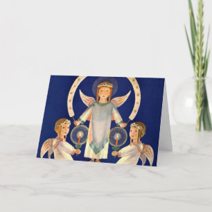 Weihnachten, Skandinavien Santa Lucia Engel Feiertagskarte