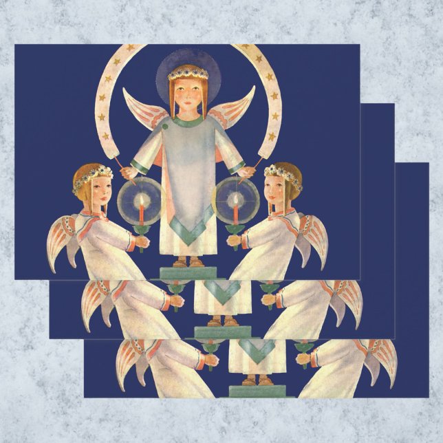 Weihnachten, Skandinavien Santa Lucia Engel Geschenkpapier Set (Von Creator hochgeladen)