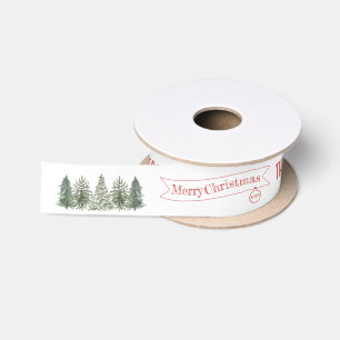 Weihnachten Skandinavische Kiefer Frohe Weihnachte Satinband