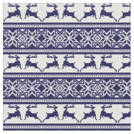 Weihnachten, skandinavisches Volk Blau und Weiß Stoff