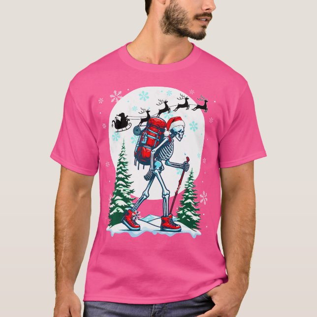 Weihnachten - Skelette Kostüm Wandern T-Shirt (Vorderseite)