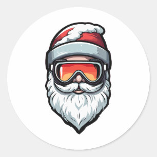 Weihnachten Skiliebhaber Xmas Skifahren Frohe Feie Runder Aufkleber
