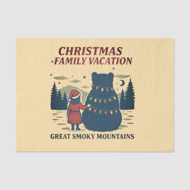 Weihnachten - Smoky Mountains Nationalpark Urlaub Seidenpapier (Vorderseite)