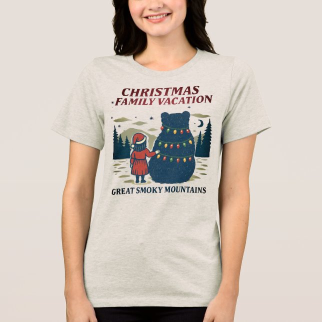 Weihnachten - Smoky Mountains Nationalpark Urlaub Tri-Blend Shirt (Vorderseite)