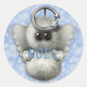 WEIHNACHTEN Snow Angel Runder Aufkleber