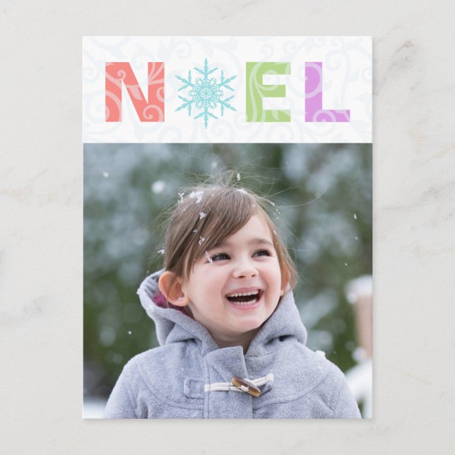 Weihnachten Snowflake Pastell Damask Foto (Vorderseite)