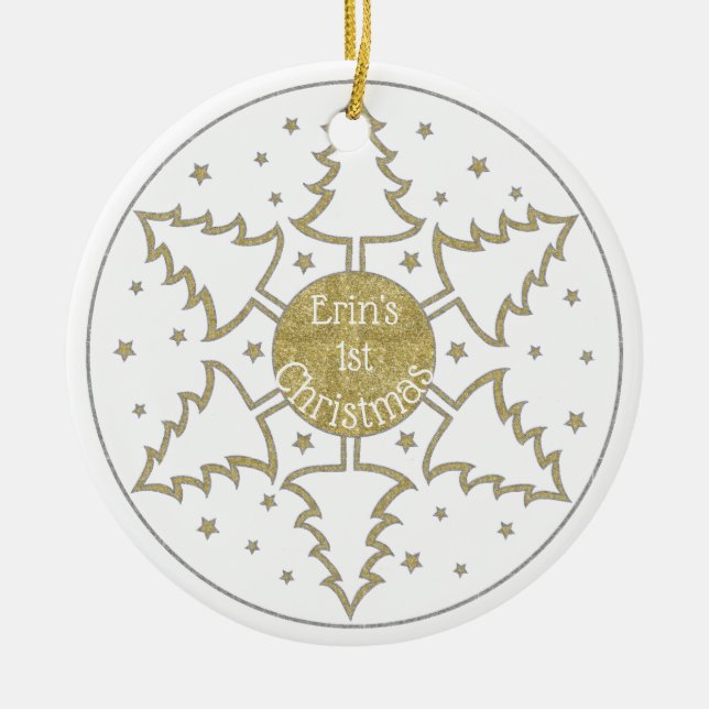 Weihnachten "Snowflake Trees" Ornament personalisi (Vorne)