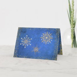 Weihnachten Snowflakes Blue & Gold Urlaub