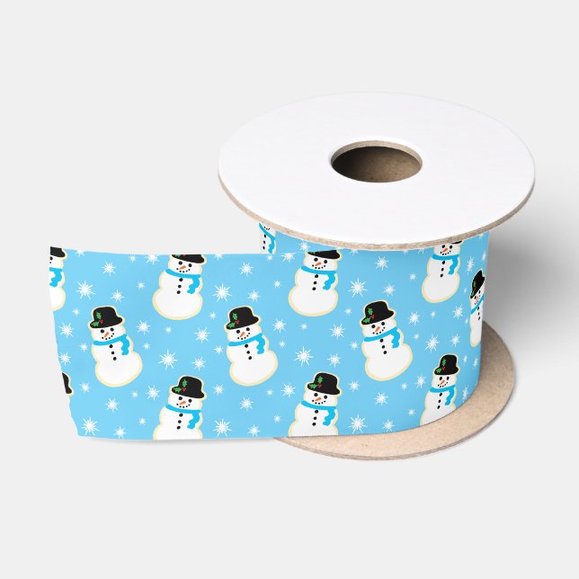 Weihnachten Snowman Cookie Pattern Satinband (Spule)