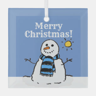 Weihnachten Snowman Design mit frohen Weihnachten Ornament Aus Glas
