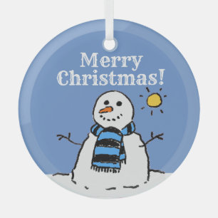 Weihnachten Snowman Design mit frohen Weihnachten Ornament Aus Glas