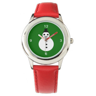 Weihnachten Snowman Kinder mit Zahlen beobachten Armbanduhr
