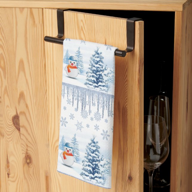 Weihnachten Snowman Küchentücher (Drittel gefaltet)