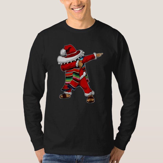 Weihnachten Sombrero Dabbing Mexikanischer Poncho  T-Shirt (Vorderseite)