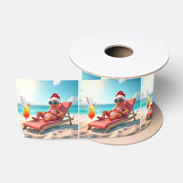 Weihnachten Sonnenbaden Starfish mit Cocktail Satinband (Spule)