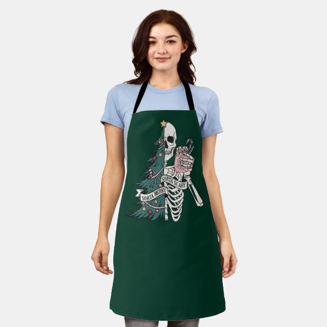 Weihnachten Sorta Beängstigend Sorta Merry Funny S Schürze (Getragen)