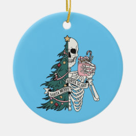Weihnachten Sorta Beängstigend Sorta Merry Skeleto Keramik Ornament