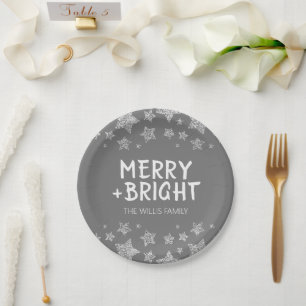 Weihnachten Sparkle Stars fröhlich heller Familien Pappteller