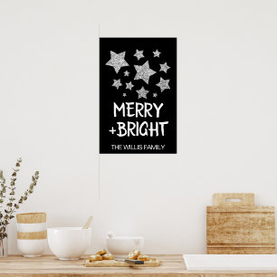 Weihnachten Sparkle Stars fröhlich heller Familien Poster