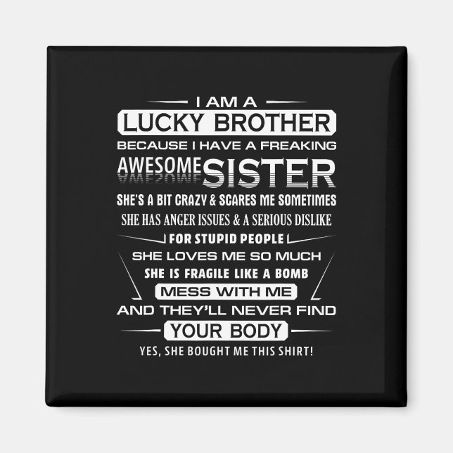 Weihnachten Spaß für Bruder von Schwester Ich bin  Magnet (Vorne)