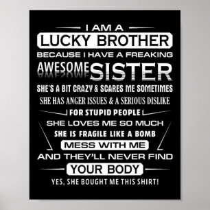 Weihnachten Spaß für Bruder von Schwester Ich bin  Poster