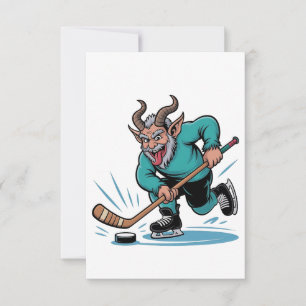 Weihnachten spielt Eishockey Gruseliges Weihnachte Dankeskarte