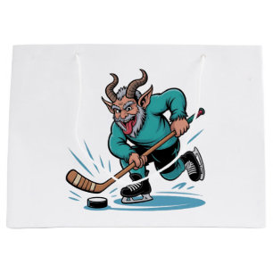 Weihnachten spielt Eishockey Gruseliges Weihnachte Große Geschenktüte