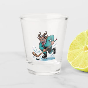 Weihnachten spielt Eishockey Gruseliges Weihnachte Schnapsglas