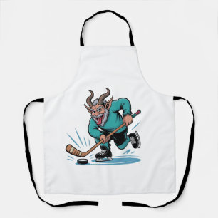 Weihnachten spielt Eishockey Gruseliges Weihnachte Schürze