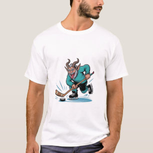 Weihnachten spielt Eishockey Gruseliges Weihnachte T-Shirt