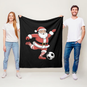 Weihnachten spielt Santa Fußball Weihnachts Sport Fleecedecke