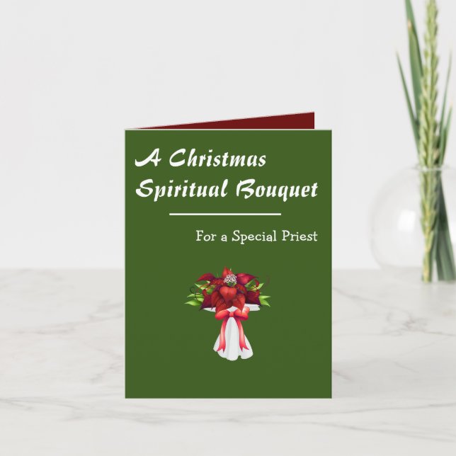 Weihnachten Spiritueller Bouquet für einen Prieste Karte (Vorderseite)