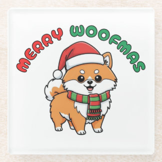 Weihnachten Spitz Untersetzer: Frohe Weihnachten Glasuntersetzer