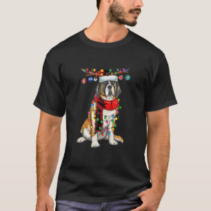 Weihnachten St. Bernard Dog Holiday Lights Reindee T-Shirt
