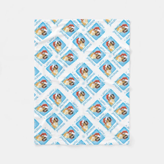 Weihnachten St. Bernard Fleece Blanket (Vorderseite)