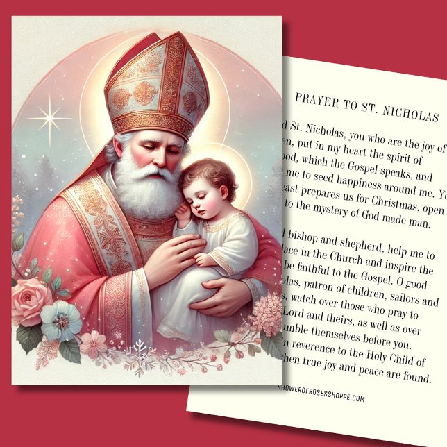 Weihnachten St. Nikolaus. Baby Jesus Fest Day Platzkarte (Von Creator hochgeladen)