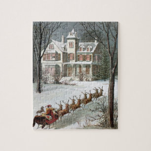Weihnachten, St. Nikolaus mit Rentier