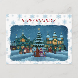 Weihnachten Stadt Postcard verschneiten Rand & Tex