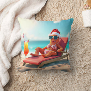 Weihnachten Starfish Sonnenbaden in einem Bikini Kissen