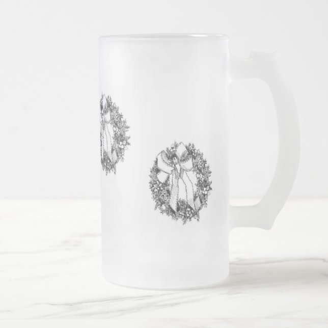 Weihnachten Stein Mattglas Bierglas (Rechts)