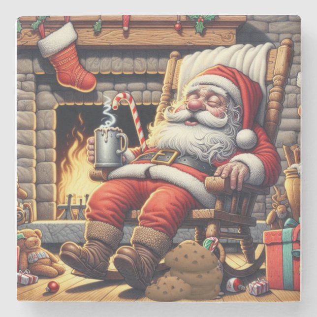 Weihnachten Steinuntersetzer (Vorderseite)