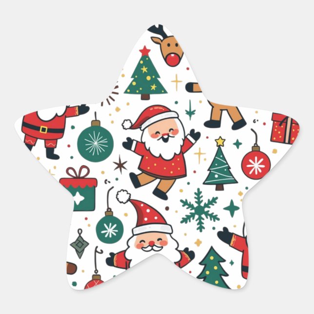 Weihnachten Stern-Aufkleber (Vorderseite)