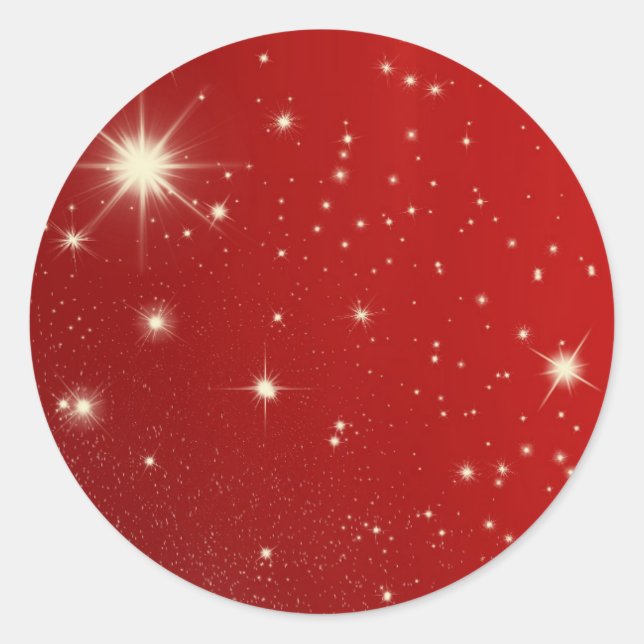 Weihnachten, Sterne in der Roten Galaxie Runder Aufkleber (Vorderseite)