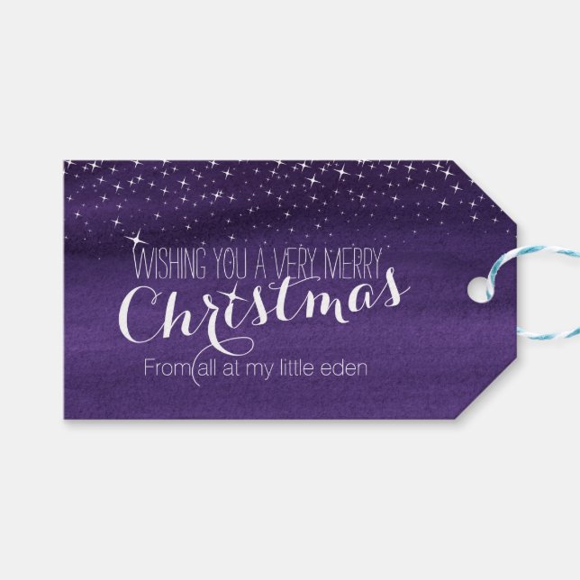 Weihnachten Sternenhimmel Geschenkanhänger (Vorderseite (Horizontal))