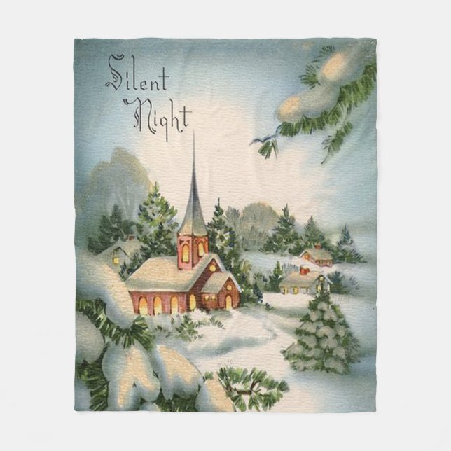 Weihnachten Stille Nacht Country Church Fleecedecke (Vorderseite)