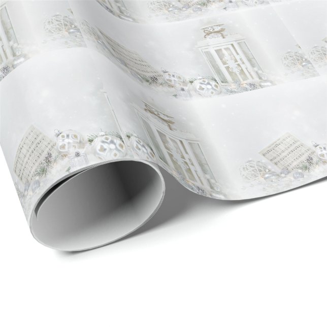Weihnachten Stille Nacht Lattern Geschenkpapier (Rolleneckpunkt)